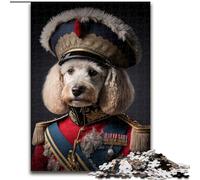 Jigsaw Puzzles 1000 Pieces for Adults Dog in Military Uniform Jigsaw Puzzles Made of Wood, for Family & Friends, Brain-Teasing Challenge 1000pcs(50x75cm)