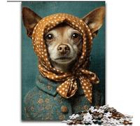 Jigsaw Puzzles 1000 Pieces for Adults Dog Wearing A Turban Jigsaw Challenging Brain Teaser, Family Activity, Home Decor, 50X75CM