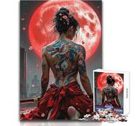 Jigsaw Puzzles 1000 Pieces for Adults Dragon Tattoo Woman Enjoy Gentle Leisure Relaxation Stable Fit Accurate Cutting Toy Size 38x26cm