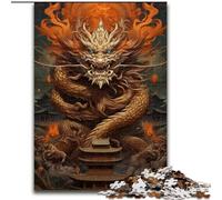 Jigsaw Puzzles 1000 Pieces for Adults Dragons of Hell Made of Wood, Unique DIY Home Decor Gift Idea 50x75cm Brain Teaser Game for Teenagers, Perfect