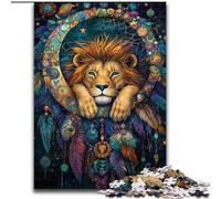Jigsaw Puzzles 1000 Pieces for Adults Dream Catcher Lion Puzzles for Adults 50X75CM Birthday Gift Idea, Challenging Brain Teaser Game