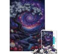 Jigsaw Puzzles 1000 Pieces for Adults Dreamy Floral Landscape with Cosmic Sky Jigsaws for Adults Relax Games Home Decoration Deal As Gifts for The Whole Family (Size 50x75cm)