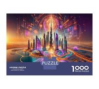 Jigsaw Puzzles 1000 Pieces for Adults Dubai Cityscape with Futuristic Architecture Jigsaw Puzzle Relax Games Precision Cutting Unique Birthday And Gifts 52x38cm/1000pcs