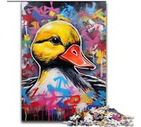 Jigsaw Puzzles 1000 Pieces for Adults Duck Graffiti cardboard Jigsaw Brain Challenge, for Teenagers & Home Decor 26x38cm
