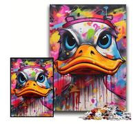 Jigsaw Puzzles 1000 Pieces for Adults Duck Graffiti Wooden Jigsaw Brain Challenge, for Teenagers & Home Decor Size 50x75cm