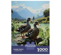 Jigsaw Puzzles 1000 Pieces for Adults Ducks in A Lake with Mountains Jigsaw Puzzle Anti-Stress Toys Home Decoration Help The Brain Exercise 52x38cm/1000pcs