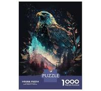 Jigsaw Puzzles 1000 Pieces for Adults Eagle Double Exposure Jigsaw Puzzle Relax Games Precision Cutting Unique Birthday And Gifts 38x26cm/1000pcs