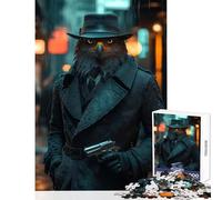 Jigsaw Puzzles 1000 Pieces for Adults Eagle-headed Detective in The Rain Educational Toy Gift For Birthdays Relaxing Games Artists Collection, Fine Art Size 38x26cm