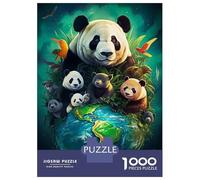 Jigsaw Puzzles 1000 Pieces for Adults Earth Day Panda Puzzles for Adults Fun Games Improve Memory Deal As Gifts for The Whole Family 52x38cm/1000pcs