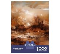 Jigsaw Puzzles 1000 Pieces for Adults Earthbound Horizons - Abstract Expressionist Landscape in Warm Brown And Beige Puzzles for Adults Fun Games Improve Memory Deal As Gifts for The Whole Family 52x3