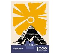 Jigsaw Puzzles 1000 Pieces for Adults Egypt Pyramids Sun Text Art Jigsaw for Adults Family Games A Work of Art Help The Brain Exercise 52x38cm/1000pcs