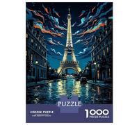 Jigsaw Puzzles 1000 Pieces for Adults Eiffel Tower at Night Jigsaw for Adults Fun Games Presents for Women Help The Brain Exercise 70x50cm/1000pcs