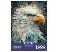 Jigsaw Puzzles 1000 Pieces for Adults Elegant Eagle Portrait with Golden Accents Jigsaw Puzzle Relax Games Precision Cutting Unique Birthday And Gifts 52x38cm/1000pcs