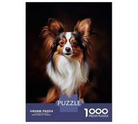 Jigsaw Puzzles 1000 Pieces for Adults Elegant Papillon Dog Portrait Jigsaw Puzzle DIY Toys But Fun And Humorous Deal As Gifts for The Whole Family 38x26cm/1000pcs