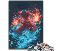Jigsaw Puzzles 1000 Pieces for Adults Elemental Warrior Controlling Fire And Water Difficult Hard Brain Teaser Game Secret Santa Gifts 38x52cm