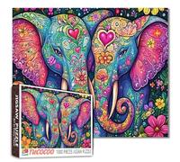 Jigsaw Puzzles 1000 Pieces for Adults-Elephant Couple Puzzle-Challenging Puzzle Perfect for Game Nights-DIY Home Wall Decor-Art Puzzles Love Elephants 27" x 20"
