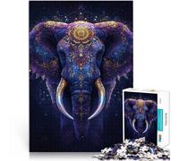 Jigsaw Puzzles 1000 Pieces for Adults elephant king art Made of cardboard,Suitable for people aged 14 and above Train your brain and your hands Artwork Gift 。size:26x38cm/10.24x14.96inch