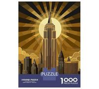 Jigsaw Puzzles 1000 Pieces for Adults Empire State Building Art Adult Jigsaw Hands-on Game Difficult Hard Unique Birthday And Gifts 38x26cm/1000pcs