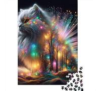 Jigsaw Puzzles 1000 Pieces for Adults Enchanted Forest Cat Art Print Adult Puzzles Toy Wall Decor But Fun And Humorous Help The Brain Exercise 52x38cm/1000pcs