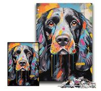 Jigsaw Puzzles 1000 Pieces for Adults English Cocker Spaniel Graffiti Jigsaw Puzzles for Adults, 1000 Piece Engaging Family Game Night Activity Size 26x38cm
