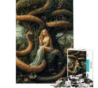 Jigsaw Puzzles 1000 Pieces for Adults Eve And Serpent in Eden Garden Allegory Jigsaws for Adults Relax Games Home Decoration Deal As Gifts for The Whole Family (Size 38x26cm)