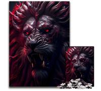 Jigsaw Puzzles 1000 Pieces for Adults Evil Lion King Black cardboard Jigsaw Puzzles Brain Challenge Game for Teenagers & Family Interaction 26X38CM/10.23x14.96inch