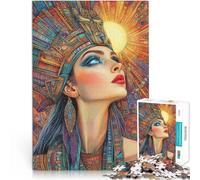 Jigsaw Puzzles 1000 Pieces for Adults Exquisite Egyptian Queen Made of wood for ages 14 and over Home Decor As a gift for the whole family and friends。size：50x75cm/19.68x29.52inch