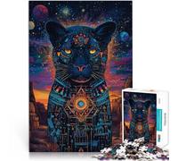 Jigsaw Puzzles 1000 Pieces for Adults Fantasy Black Panther Art Made of wood for ages 14 and over unique challenge game Family Games Christmas Birthday Gifts 。size：50x75cm/19.68x29.52inch