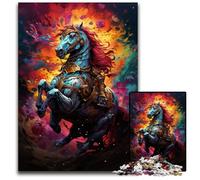 Jigsaw Puzzles 1000 Pieces for Adults Fantasy Colorful War Horse Wooden Jigsaw Puzzles Educational Toy for Teenagers Home Office Decor 1000 PCS(75x50cm)