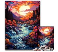 Jigsaw Puzzles 1000 Pieces for Adults Fantasy Landscape Under Sunset Wooden Jigsaw Puzzles Educational Toy for Teenagers Home Office Decor 1000 PCS(75x50cm)