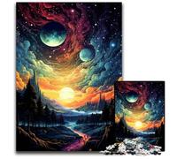 Jigsaw Puzzles 1000 Pieces for Adults Fantasy Landscape Under Sunset Wooden Jigsaw Puzzles Educational Toy for Teenagers Home Office Decor 1000 PCS(38x26cm)