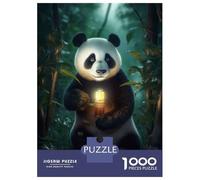 Jigsaw Puzzles 1000 Pieces for Adults Fantasy Panda Glowing Lamp Puzzle for Adults Family Game Wall Decoration for Birthday, Chrismas 52x38cm/1000pcs