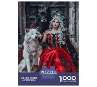 Jigsaw Puzzles 1000 Pieces for Adults Fantasy Queen with Wolves Adult Puzzles Relaxing Games Difficult Hard Deal As Gifts for The Whole Family 38x26cm/1000pcs