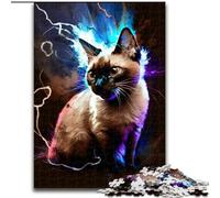 Jigsaw Puzzles 1000 Pieces for Adults Fantasy Siamese Cat Difficult Puzzles for Adults size 26x38cm Perfect for Teenagers & Home Decor