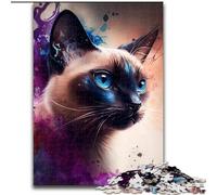Jigsaw Puzzles 1000 Pieces for Adults Fantasy Siamese Cat Wooden Jigsaw Puzzles for Adults size 50x75cm Challenging Brain Teaser for Teenagers, Family Game Night Fun