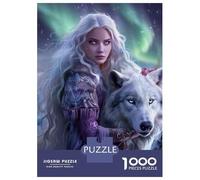 Jigsaw Puzzles 1000 Pieces for Adults Fantasy Warrior with Wolf Adult Puzzles Relaxing Games But Fun And Humorous for Birthday, Chrismas 38x26cm/1000pcs