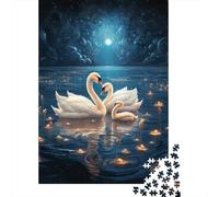 Jigsaw Puzzles 1000 Pieces for Adults Fantasy White Swan Puzzle for Adults Woodenboard Puzzles Family Decoration 1000pcs (75x50cm)