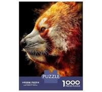 Jigsaw Puzzles 1000 Pieces for Adults Fiery Red Panda Portrait Adult Jigsaw Relax Games Difficult Challenge Help The Brain Exercise 38x26cm/1000pcs