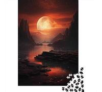Jigsaw Puzzles 1000 Pieces for Adults Fiery Sunset Over Rocky Landscape Jigsaw for Adults Relaxing Games Difficult Challenge for Birthday, Chrismas 38x26cm/1000pcs