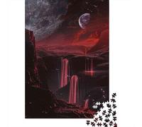 Jigsaw Puzzles 1000 Pieces for Adults Fiery Waterfalls on Alien Planet Jigsaw for Adults Relaxing Games Difficult Challenge for Birthday, Chrismas 70x50cm/1000pcs