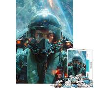 Jigsaw Puzzles 1000 Pieces for Adults Fighter Pilot in Cockpit Jigsaw Anti-Stress Toys Precision Cutting Deal As Gifts for The Whole Family (Size 38x26cm)