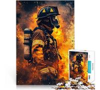 Jigsaw Puzzles 1000 Pieces for Adults Firefighter Action Herausfordernd Schwierig Tolle Geschenke und Spielzeuge52x38cm