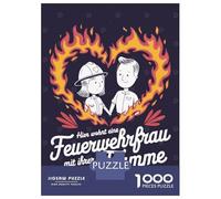 Jigsaw Puzzles 1000 Pieces for Adults Firefighter Couple Illustration Puzzles for Adults DIY Toys Home Decoration Help The Brain Exercise 52x38cm/1000pcs