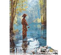 Jigsaw Puzzles 1000 Pieces for Adults Fishing In The Lake Jigsaw Puzzles Wooden Puzzle Leisure Toy Educational Game Home Decoration Art Gift 1000pcs (75x50cm)