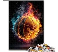 Jigsaw Puzzles 1000 Pieces for Adults Flaming Basketball Jigsaw Puzzles for Adults 1000 Engaging Family Game Night Activity 50X75CM