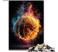 Jigsaw Puzzles 1000 Pieces for Adults Flaming Basketball Jigsaw Puzzles for Adults 1000 Engaging Family Game Night Activity 26X38CM