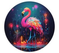 Jigsaw Puzzles 1000 Pieces for Adults Flamingo 1000 Piece Round Jigsaw Skill Level Beginner, Great for Birthday 67.5x67.5cm