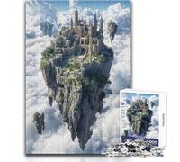 Jigsaw Puzzles 1000 Pieces for Adults Floating Castle in The Clouds Soothing Relaxing Leisure Time Accurate Interlock Precision Toy Size 50x75cm