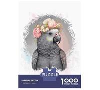 Jigsaw Puzzles 1000 Pieces for Adults Floral African Grey Parrot Jigsaw for Adults Family Games A Work of Art Help The Brain Exercise 38x26cm/1000pcs