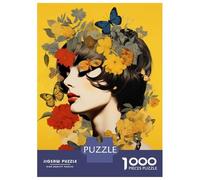 Jigsaw Puzzles 1000 Pieces for Adults Floral Butterfly Headband for Women Jigsaws for Adults Relax Games Improve Memory Stress Reduction Gifts 70x50cm/1000pcs